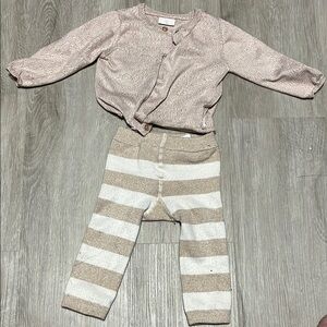 Striped Beige and Cream Baby Outfit